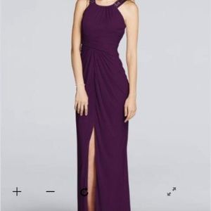 David's Bridal Plum maid of honor/bridesmaid dress